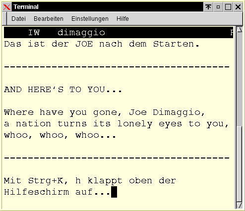 joe - nicht nur f&uuml;r Notf&auml;lle geeinget